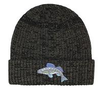 TeddyT's Men's Fish Design Knitted Fleece Lined Fishing Beanie Hat (Marl Brown)