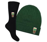 TeddyT's Men's Irish St Patrick's Day Beer Pint Green Knitted Beanie Hat & Socks Set (UK, Numeric, 6, 11, Regular, Regular, Green)