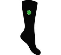 TeddyT's Men's Lucky Irish Four Leaf Clover Black Everyday Formal Socks