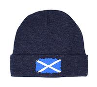 TeddyTs Men's Scotland Flag Thermal Knit Beanie Hat (Navy)
