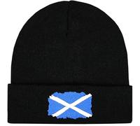 TeddyT's Men's Scotland Scottish Flag Scotland Thermal Knit Black Beanie Hat