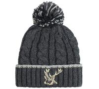 TeddyT's Men's Stag Embroidered Charcoal & Grey Bobble Hat