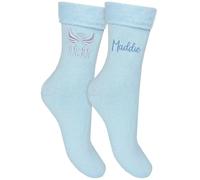 TeddyT's Personalised Angel Number 1111 Embroidered Pastel Blue Bed Socks Gift Set