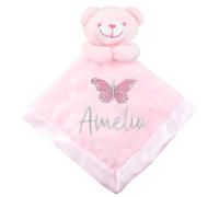 TeddyT's Personalised Baby Girl's Butterfly Sparkle Embroidered Comforter Blanket