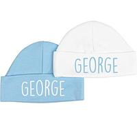TeddyTs Personalised Baby Super Soft Cotton Sleep Hat (Set of 2) (Blue)