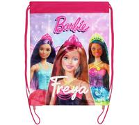 TeddyT's Personalised Barbie Pink Embroidered Swimming Gym P.E. Bag Set