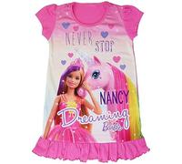 TeddyT's Personalised Barbie Unicorn Nightie Pyjama Dress (2-3 Years) Pink