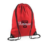 TeddyT's Personalised Boy & Girls Varsity Gym Swimming Kit Bag (Red)
