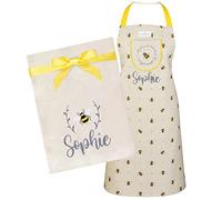 TeddyT's Personalised Bumble Bees Embroidered Kitchen Apron and Tea Towel