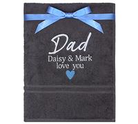 TeddyT's Personalised Dad & Gift Message Super Soft Cotton Bath Towel (Charcoal Grey)