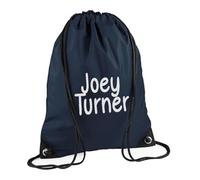 TeddyT's Personalised Embroidered Name Kids Back to School Swimming & P.E. Kit Sports Drawstring Bag (Dark Navy)