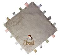 TeddyT's Personalised Embroidered Robin Beige Neutral Animal Snuggle Blanket