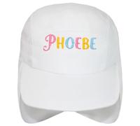 TeddyT's Personalised Girl’s Multi-Colour Name White Legionnaire Sun Hat (2-4 Years)