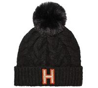 TeddyT's Personalised Girls Initial Soft Cable Knit Bobble Hat with Pom Pom (Jet Black)