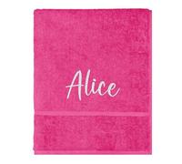 TeddyT's Personalised Girl's Name Embroidered School Hand Towel (Fuchsia Pink)