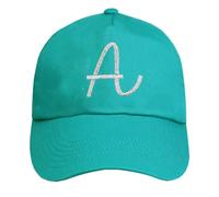 TeddyT's Personalised Girl's Teal & Silver Initial Baseball Cap Sun Hat (5-10 Years)