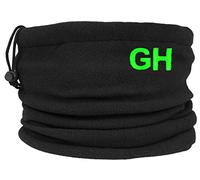 TeddyTs Personalised Initials Black Fleece Sports Snood with Adjustable Toggle (Green Embroidery)