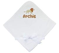 TeddyTs Personalised Lion Embroidered Baby Hooded Bath Towel