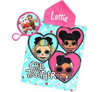 TeddyT's Personalised LOL Surprise Embroidered Hooded Poncho Towel & Keyring Coin Purse (Chill Together)