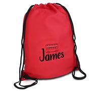 TeddyT's Personalised London Bus Design School Sports PE Drawstring Gym & Swimming Bag (Red)