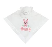 TeddyT's Personalised Pink & White Bunny Comforter Blanket Gift