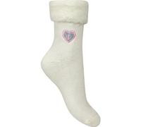TeddyT's Personalised Women's Monogram Initial Thermal Fleece Warm Winter Bed Socks (Cream Cloud)
