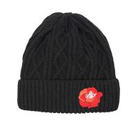 TeddyT's Poppy Sparkly Embroidered Luxury Fleece Lined Knitted Cable Beanie Hat (UK, Alpha, S, L, Black)