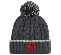 TeddyT's Welsh Dragon Embroidered Grey Chunky Cable Knit Thermal Bobble Hat