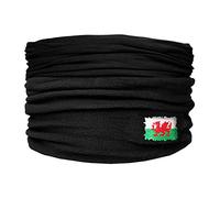 TeddyT's Welsh Flag Super Soft Fine Knit Multi-Wear Fleece Wales Snood Scarf (Black)