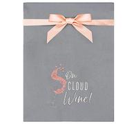 TeddyT's Wine Lover 'On Cloud Wine' Embroidered Grey Tea Towel Gift