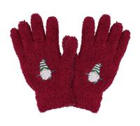 TeddyT's Women's Boucle Super Soft Gonk Gnome Winter Gloves (Berry Red)
