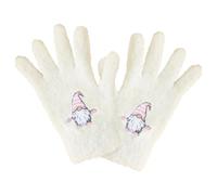 TeddyT's Women's Boucle Super Soft Gonk Gnome Winter Gloves (Cream (Pink Gonk))