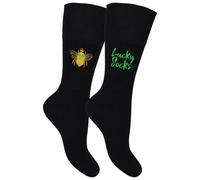 TeddyT's Women's Embroidered Bee Lucky Socks with Comfort Tops (2 Pairs)