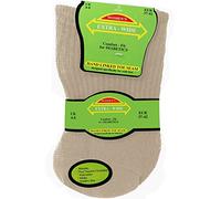 TeddyT's Women's Extra Wide Comfort Fit Diabetic Travel Socks (3 Pair Pack) (Coffee & Cream)