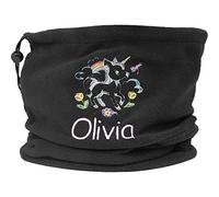 TeddyT's Women's Personalised Unicorn Design Winter Snood Scarf (Black)