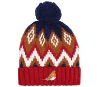 TeddyT's Women's Robin Luxury Nordic Fairisle Thermal Bobble Hat Red