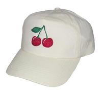 TeddyT's Women's Sparkly Cherries Natural Cream Baseball Cap