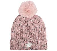 TeddyT's Women's Star Fleece Lined Knit Thermal Bobble Hat (Pink)