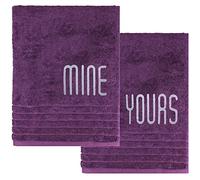 TeddyT's Yours & Mine Deep Purple His and Hers Towels Gift Set (Deep Purple, Bath Towels Set)