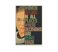 TeDe Art Ruth Bader Ginsburg Women Belong in All Places Where Decisions Are Being Made Art Living Room Bedroom Posters Painting Decorative Painting Print Canvas Wall 08x12inch(20x30cm) Unframe-style