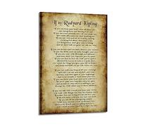 TeDe If by Rudyard Kipling Parchment Style Ginny Gaura Decorative Painting Print Canvas Wall Art Living Room Bedroom Posters Painting 16x24inch(40x60cm) Frame-style