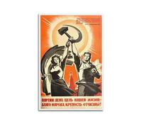 TeDe Original Vintage USSR Propaganda Poster Soviet Party Purpose Science Agriculture Decorative Painting Print Canvas Wall Art Living Room Bedroom Posters Painting 08x12inch(20x30cm) Unframe-style