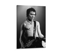 TeDe Sid Vicious Art Living Room Bedroom Posters Painting Decorative Painting Print Canvas Wall 12x18inch(30x45cm) Frame-style-1