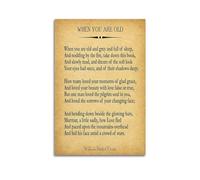 TeDe William Butler Yeats When You Are Old Decorative Painting Print Canvas Wall Art Living Room Bedroom Posters Painting 08x12inch(20x30cm) Unframe-style