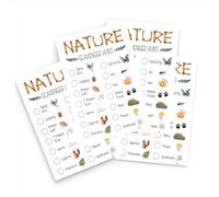 Tedea Nature Scavenger Hunt Games for, Scavenger Hunt Cards, Scavenger Hunt for Adults, Hiking Camping Birthday Treasure Hunt Game, 25 Cards (A02), White