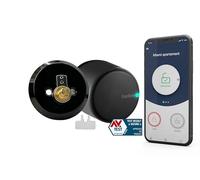 tedee Go Smart Lock with Bluetooth, AutoLock and App, Keyless Access Smart Front Door Lock for Single-Cylinder Deadbolt, Black (Deadbolt Adapter + bar)