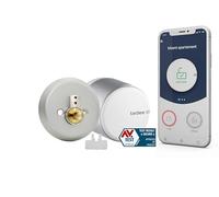 tedee Go Smart Lock with Bluetooth, AutoLock and App, Keyless Access Smart Front Door Lock for Single-Cylinder Deadbolt, Silver (Deadbolt Adapter + bar)