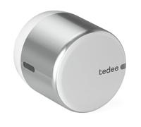 tedee Lock GO 2 Aluminium, Smart Door Lock, Easy to Retrofit, No Cylinder Replacement, Control via Bluetooth & Remotely via App, iPhone & Android, Smart Home, Silver, Diameter 58 mm x 65 mm