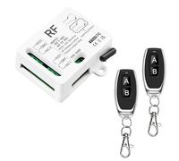 Tedeligo 433Mhz RF Wireless Remote Control Switch with 2 Transmitters DC 7V 12V 24V 36V 48V AC12V 24V 36V 10A 2Ch Relay Receiver for light, gate motor, garage door system