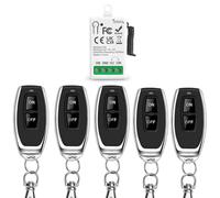 Tedeligo Wireless Remote Control Switch with 5 remote control Transmitter 433Mhz RF DC12V 10A 1Channel Radio Control Relay Receiver Potential-free contacts Controller